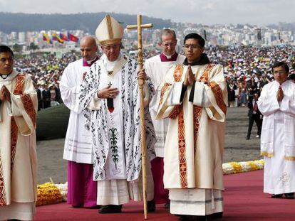 O Papa, em sua visita a Quito.