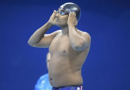 O nadador etíope Robel Kiros Habte durante a Olimpíada do Rio