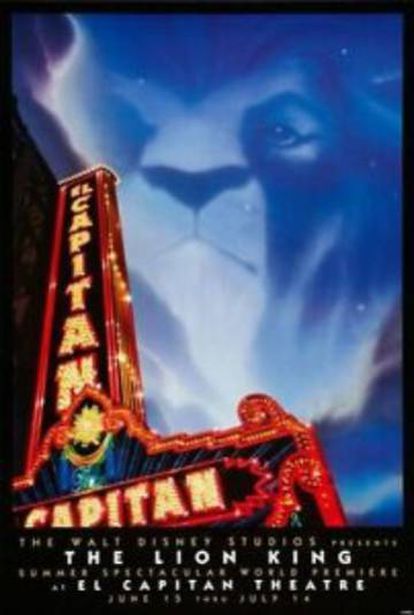 Cartaz da estreia de 'O Rei Leão' em Hollywood em 1994.