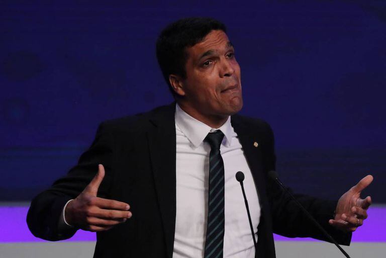 Cabo Daciolo, durante o debate na BAND, no dia 9 de agosto.