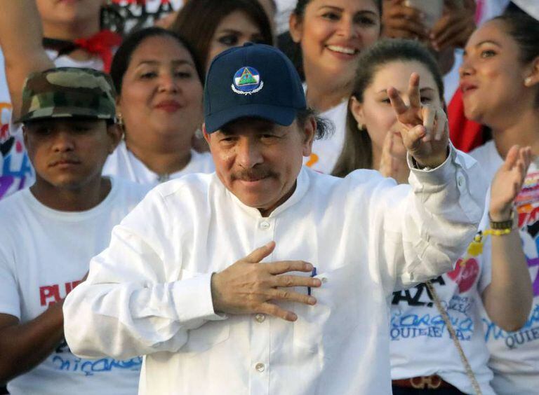 O presidente da Nicarágua, Daniel Ortega, durante o 39 aniversário da revolução sandinista.