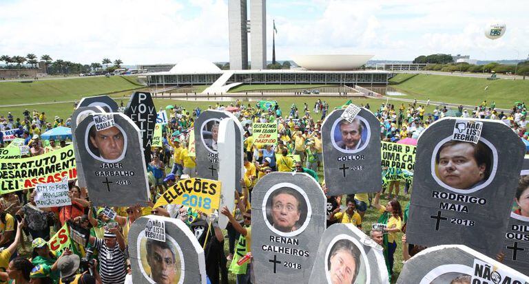 Manifestação em apoio à Lava Jato no início do ano passado.