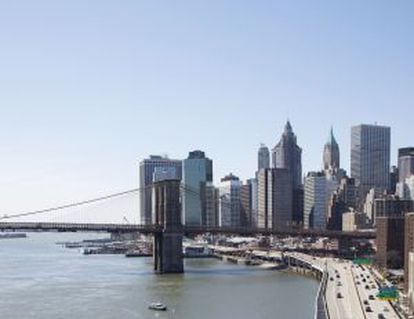 A ponte do Brooklyn, em Nova York.