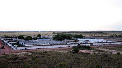 Vista da penitenciária em Roraima, local de massacre.