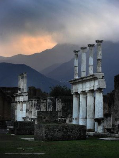 As ruínas de Pompeia.