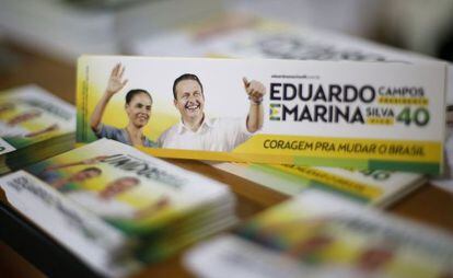Material de campanha da candidatura de Campos.
