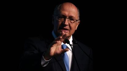 Geraldo Alckmin, durante o Única Foro, no dia 18 de junho de 2018. 
 