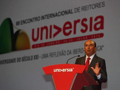 Emilio Botín, presidente do Santander, abre o III Encuentro Internacional de Rectores promovido pela rede Universia no Rio de Janeiro.