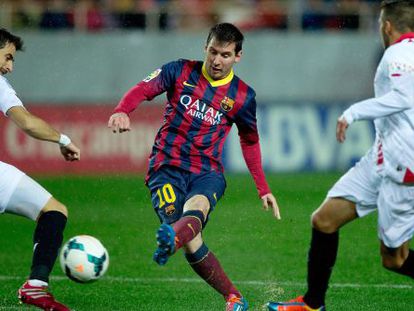 Messi, no terceiro gol do Barça.