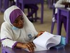 A student of Government Secondary School Wuse, is seen taking the West African Examination Council (WAEC) 2020 exam, after the coronavirus disease (COVID-19) lockdown in Abuja, Nigeria  August 17, 2020. REUTERS/Afolabi Sotunde