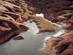 El nivel del agua en mínimos en el lago Powell, en Arizona (EE UU).