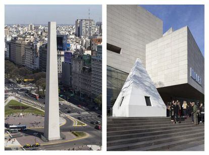 O obelisco de Buenos Aires amanheceu neste domingo sem a sua típica cúpula piramidal.