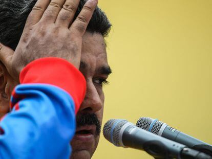 O presidente Nicolás Maduro nesta sexta-feira em um ato em Caracas.