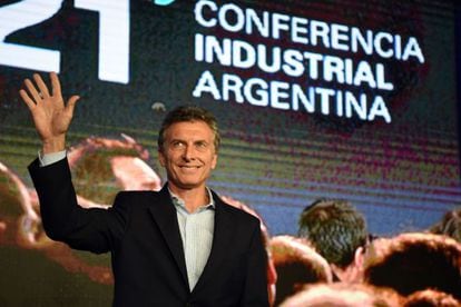 Mauricio Macri, presidente da Argentina, na segunda-feira durante a conferência anual da indústria do seu país.