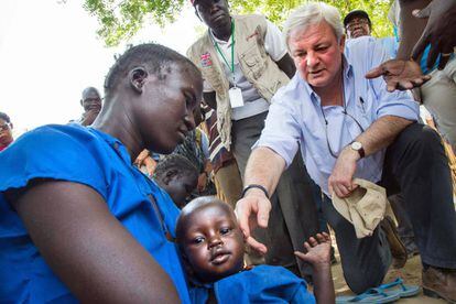 Stephen O’Brien na semana passada no Sudão do Sul.