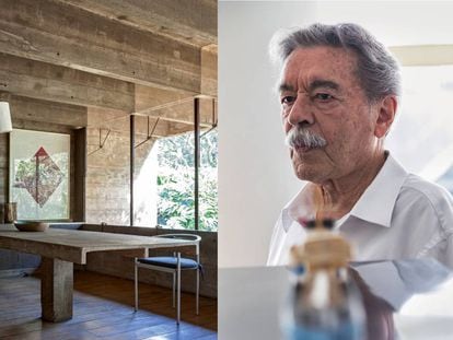 Um dos cômodos da casa que Mendes dá Rocha construiu para ele mesmo e sua família em 1964, no Butantã (São Paulo), e onde viveu mais de 30 anos.