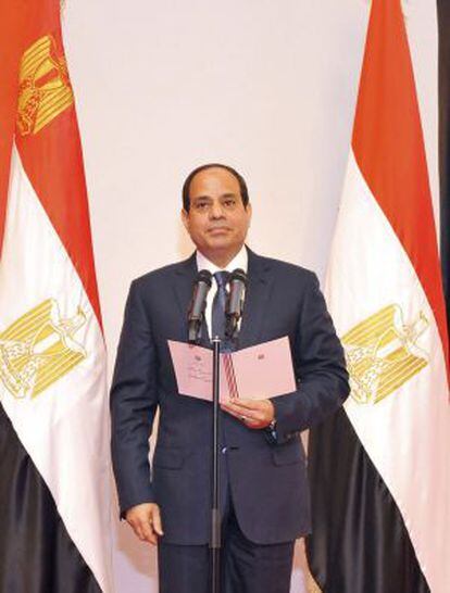 Abdel-Fattah Al Sisi na cerimônia de posse.