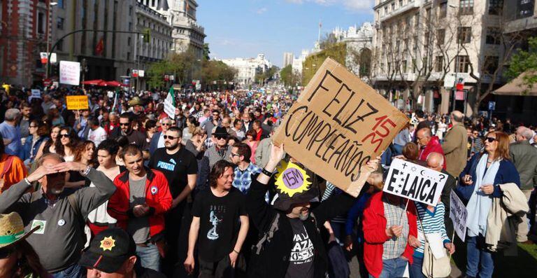 Manifestação do 15-M em Madri.