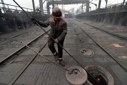 Operário da planta de carvão de Avdiivka na quinta-feira.