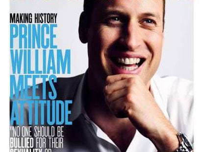 O príncipe William, na capa da revista ‘Attitude’.