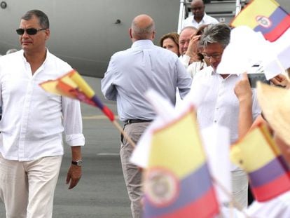 O presidente do Equador, Rafael Correia, nesta quarta-feira.