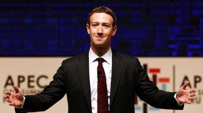 Mark Zuckerberg durante sua visita a Lima.