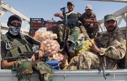 Fuerzas iraquianos junto à localidade de Amerli.
