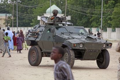 O Exército nigeriano em Maiduri.