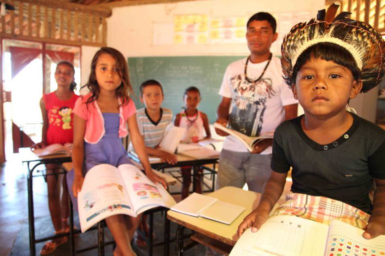 Escola na comunidade indígena xacriabá, no Norte de Minas Gerais