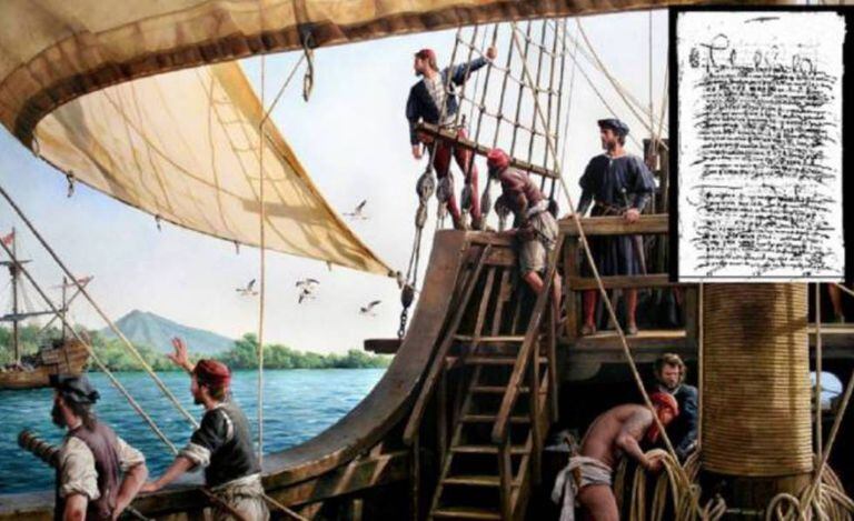 A obra 'Primus circumdedisti me', de Augusto Ferrer-Dalmau. À direita, o relato de Martín Ayamonte.