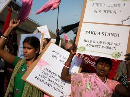 Mulheres durante protesto na &Iacute;ndia. / Cordon Press