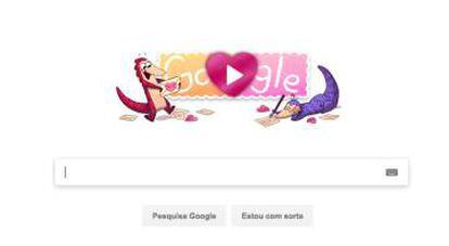 Doodle do Brasil faz homenagem à data com um doodle fofo: dois pangolins apaixonados enfeitam a caixa do site de busca.