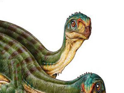 Representação de dois 'Chilesaurus diegosuarezi'