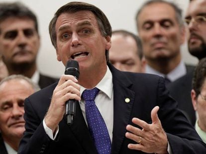 Jair Bolsonaro discursa em ato de filia&ccedil;&atilde;o ao PSL.