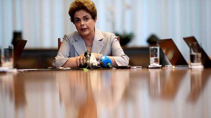 A presidenta afastada, em junho em Brasília.