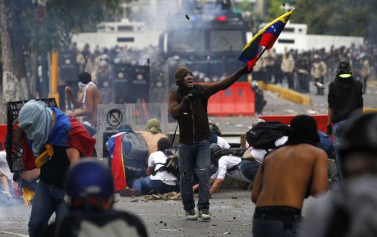 Protesto em Caracas nesta quarta-feira.