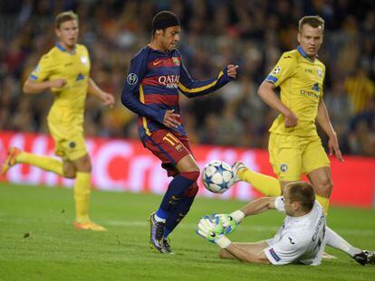 Neymar na partida do Barcelona contra BATE