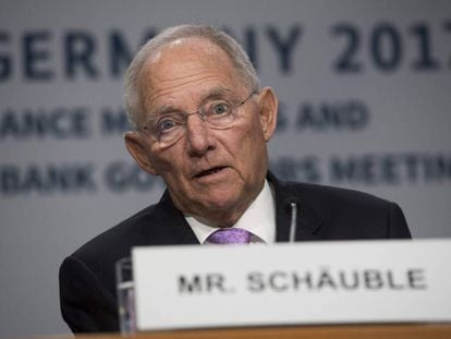 O ministro alemão Wolfgang Schäuble, nesta sexta-feira em Washington.