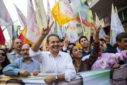 Eduardo Campos e Marina Silva em campanha.