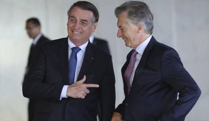 Bolsonaro e Macri, no Itamaraty.