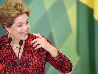 Dilma em cerimônia em Brasília nesta segunda.
