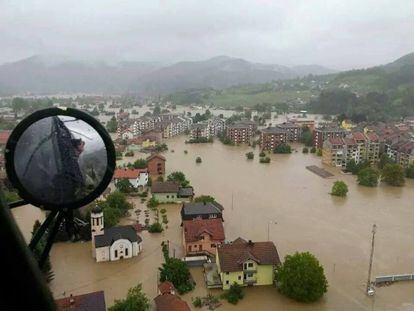 Inundações em Maglaj (Bósnia) em maio.