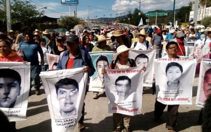 Protesto em Guerrero (México) pelos estudantes desaparecidos em Iguala.