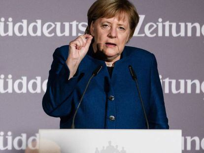A chanceler (primeira-ministra) alemã, Angela Merkel, em um evento nesta terça-feira, 13
