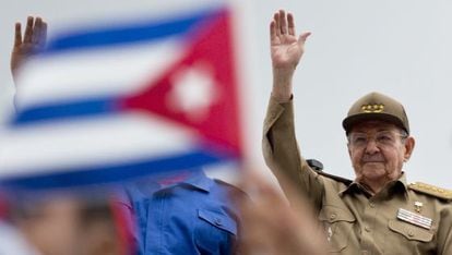 Raúl Castro, no 1º de maio em Havana.
