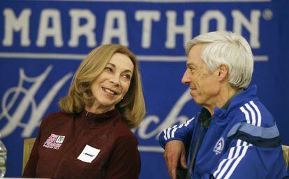 Kathrine Switzer com Ben Beach, em Boston.