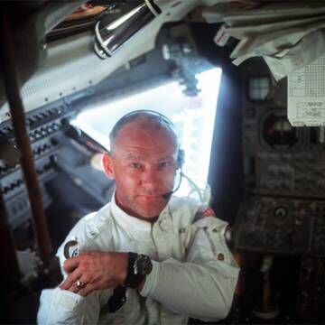 Edwin Buzz Aldrin, durante sua missão lunar