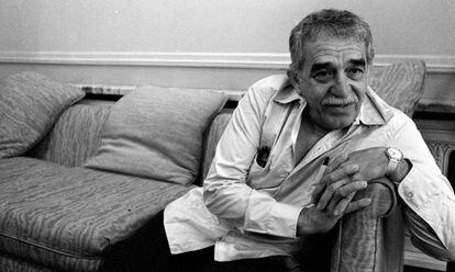 O escritor Gabriel García Márquez durante uma entrevista em 1990.