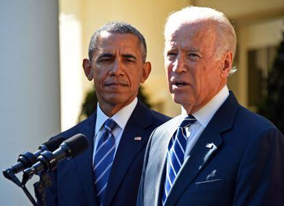 Barack Obama e Joe Biden, nesta quarta-feira na Casa Branca.