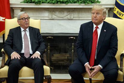 Juncker e Trump, nesta quarta-feira no Salão Oval.